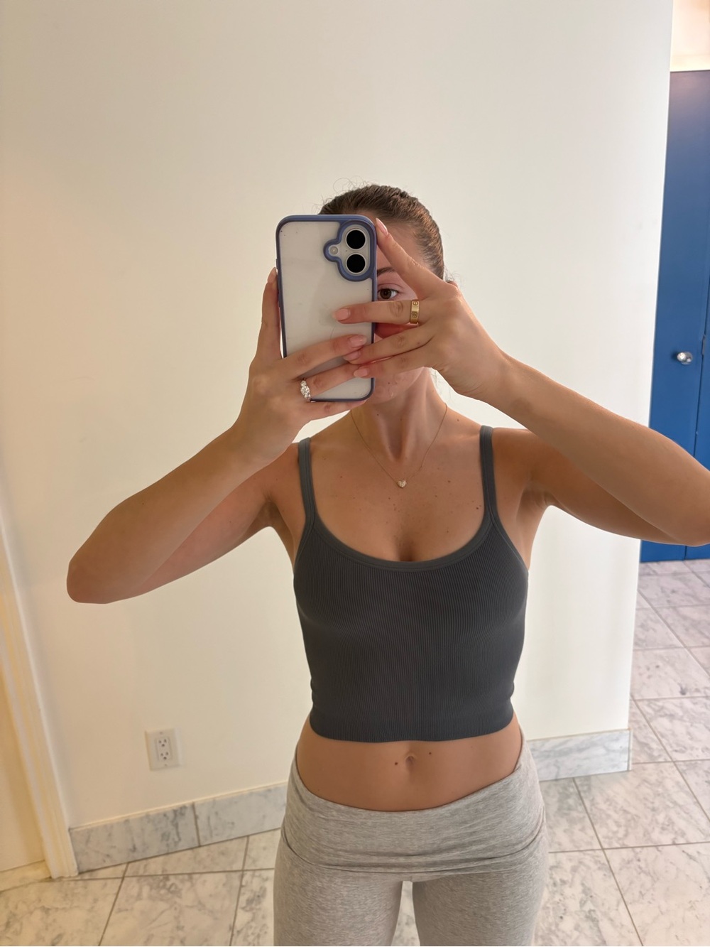 Set Active Ribbed Cropped Workout Top - Small - Picture 3 of 4
